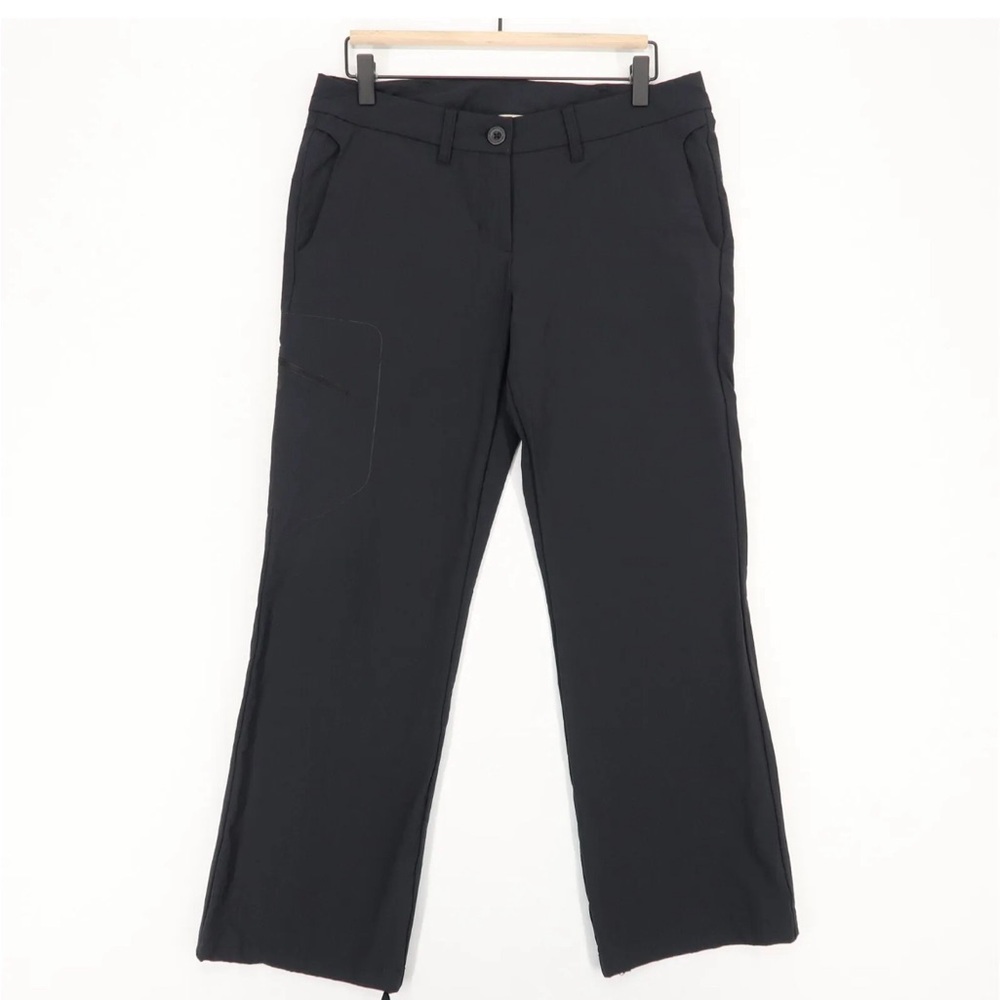 ExOfficio Travel Pants Womens 8 Black Stretch Nylon Cinch Hems Lightweight EUC